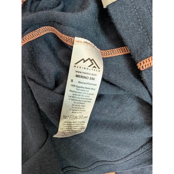 Merino Tech Top Womens Small Blue Plain Superfine Merino Wool Base Layer NWT - Picture 4 of 4
